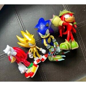 4 Sonic Hedgehog Articulate Figurines Action Animated Collector Rare HTF Kids